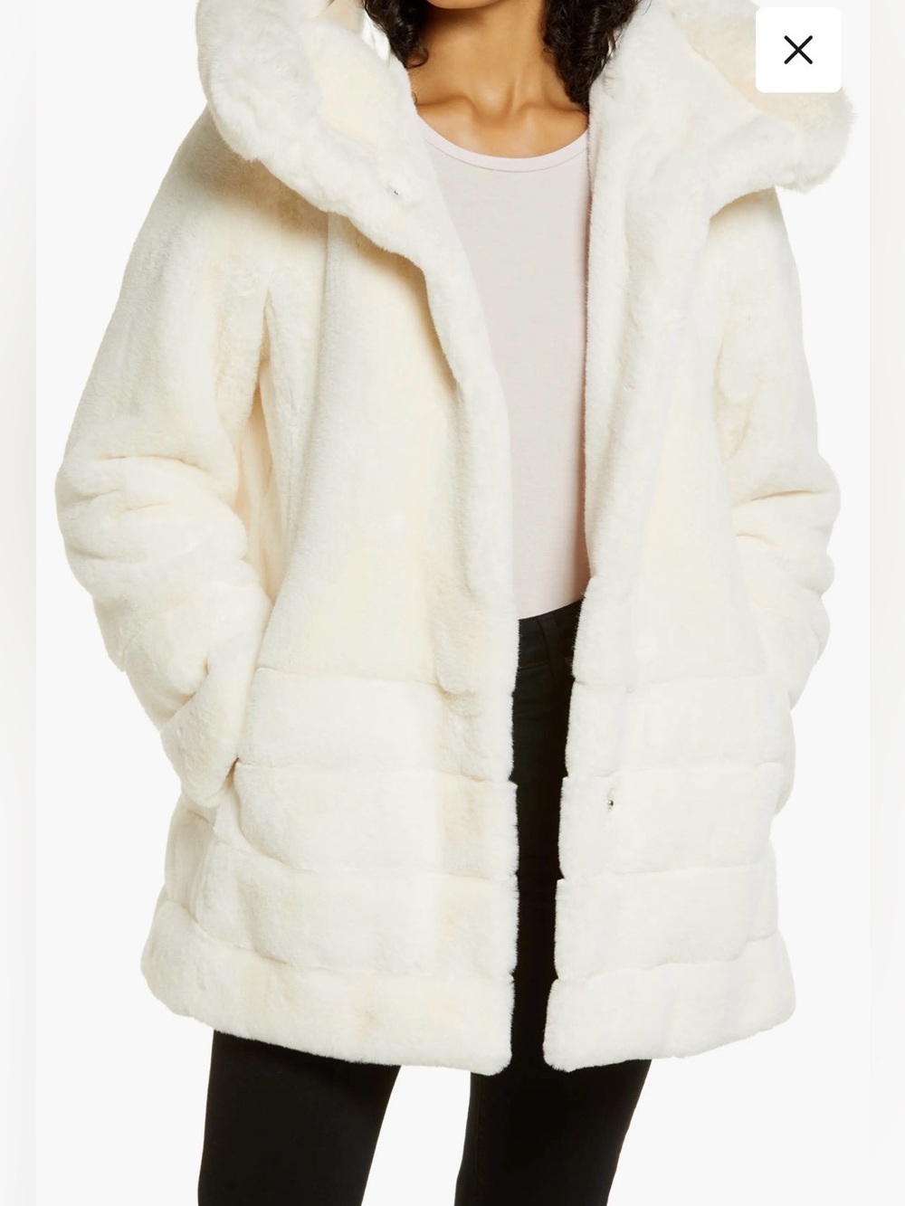 Gallery NY $240 faux fur hooded coat